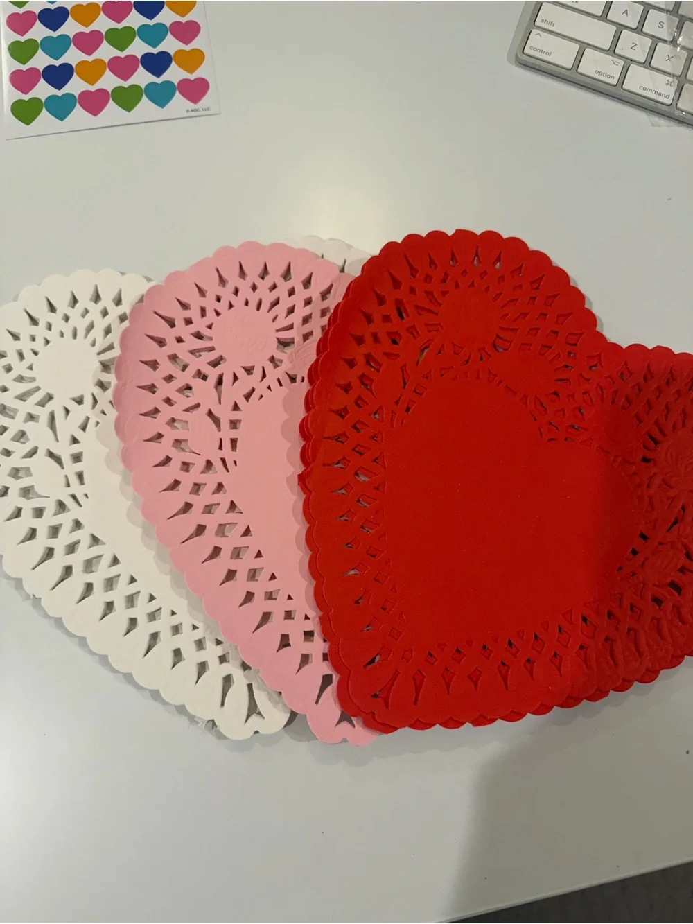 Valentine’s Day February Heart Stickers & Doilies for Crafts & School